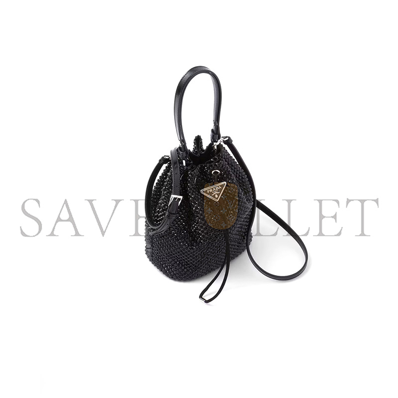 PRADA SATIN MINI-BAG WITH CRYSTALS 1BE067 (19.5*15.5*10cm) PRADA SATIN MINI-BAG WITH CRYSTALS 1BE067 (19.5*15.5*10cm)